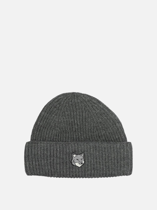 Maison Kitsuné "Fox Head" Beanie Grey

