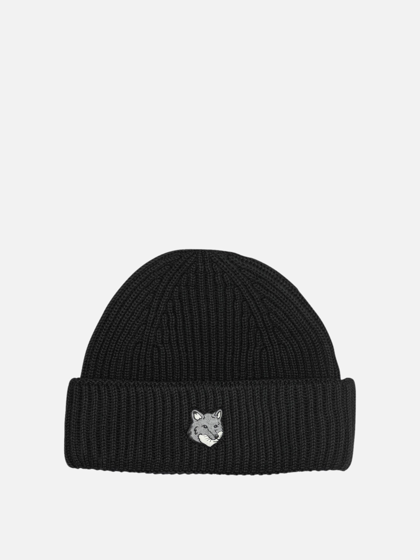 Maison Kitsuné "Fox Head" Beanie Black - VIETTI