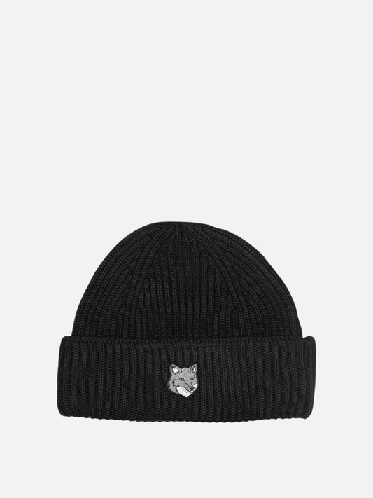 Maison Kitsuné "Fox Head" Beanie Black

