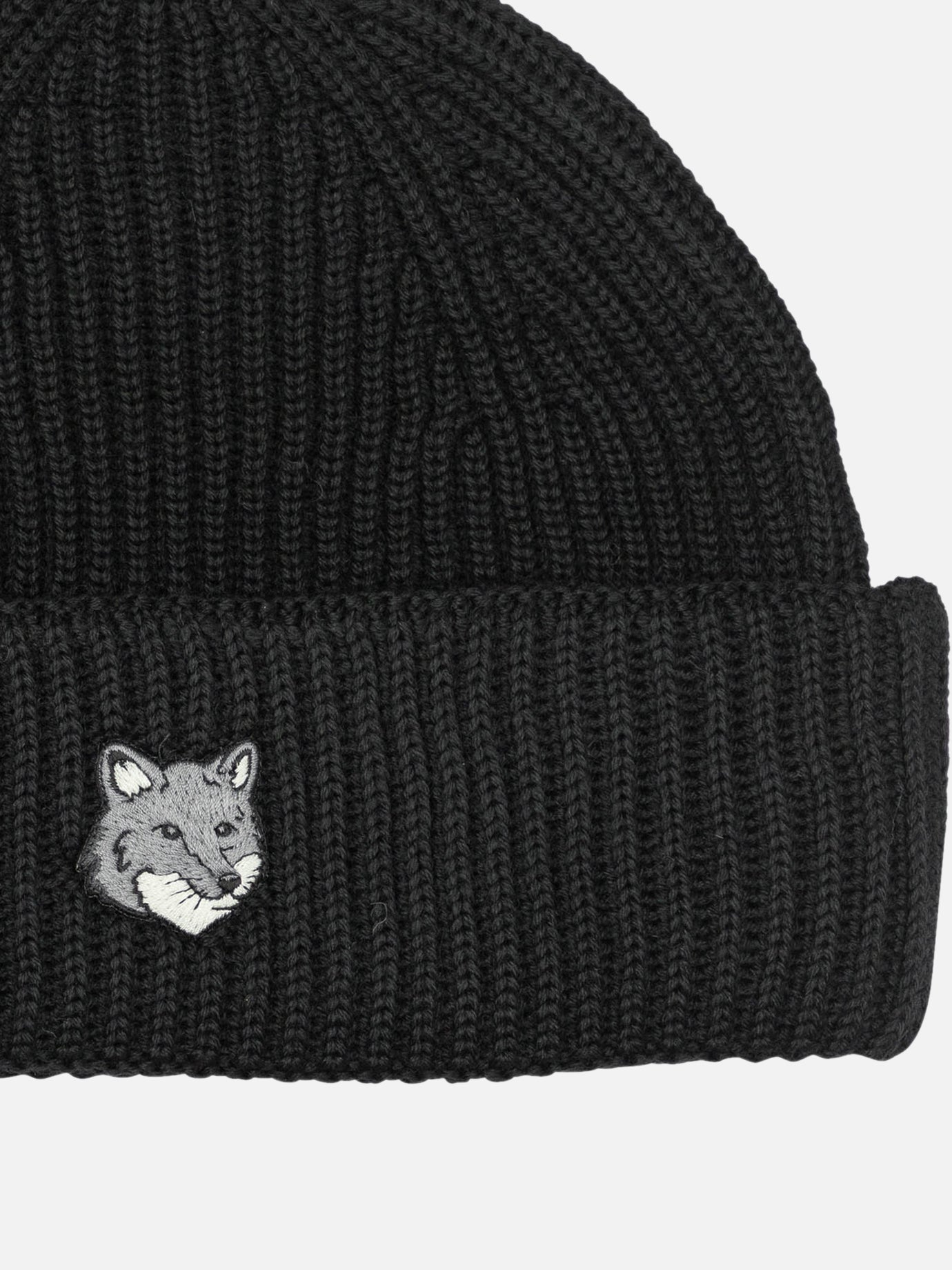 Maison Kitsuné "Fox Head" Beanie Black

