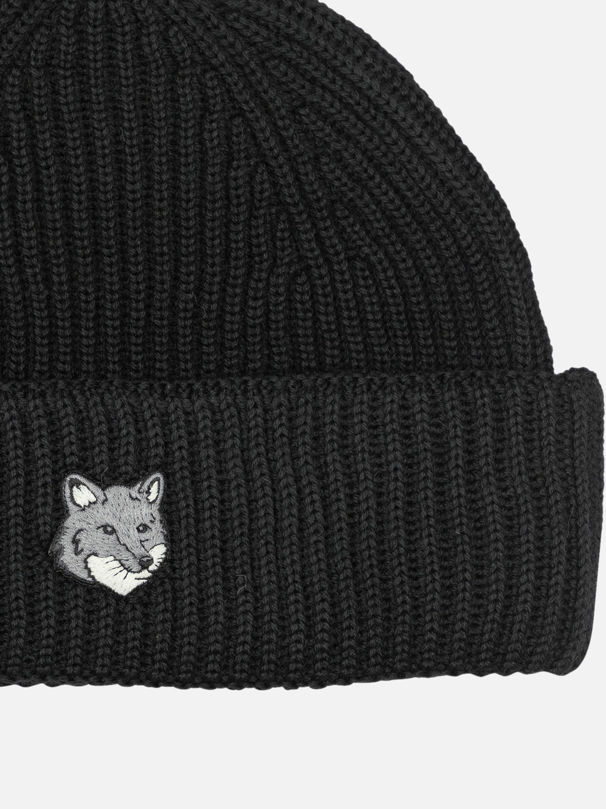 Maison Kitsuné "Fox Head" Beanie Black - VIETTI