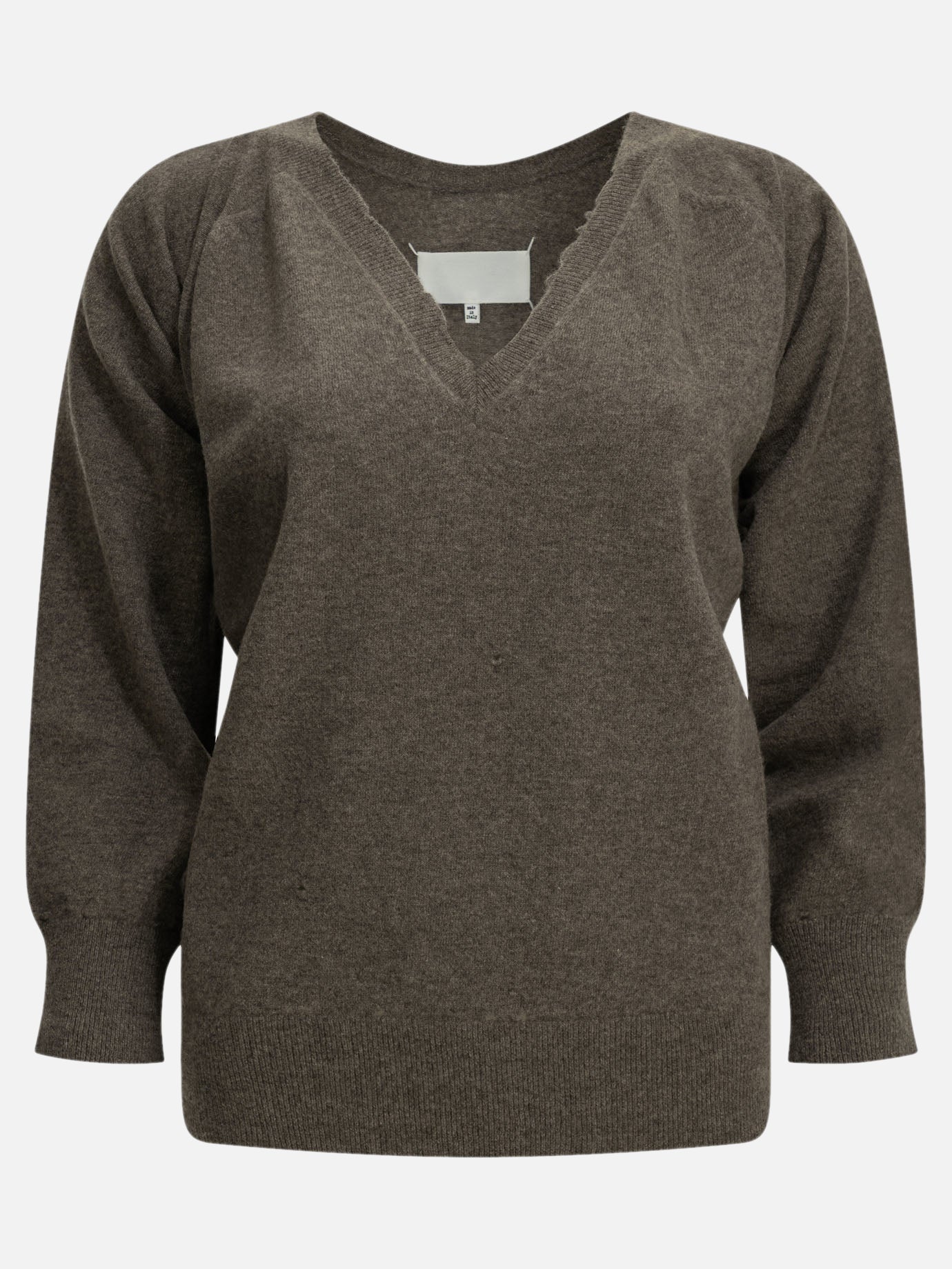 Maison Margiela "Lived-in" V-neck Sweater Brown

