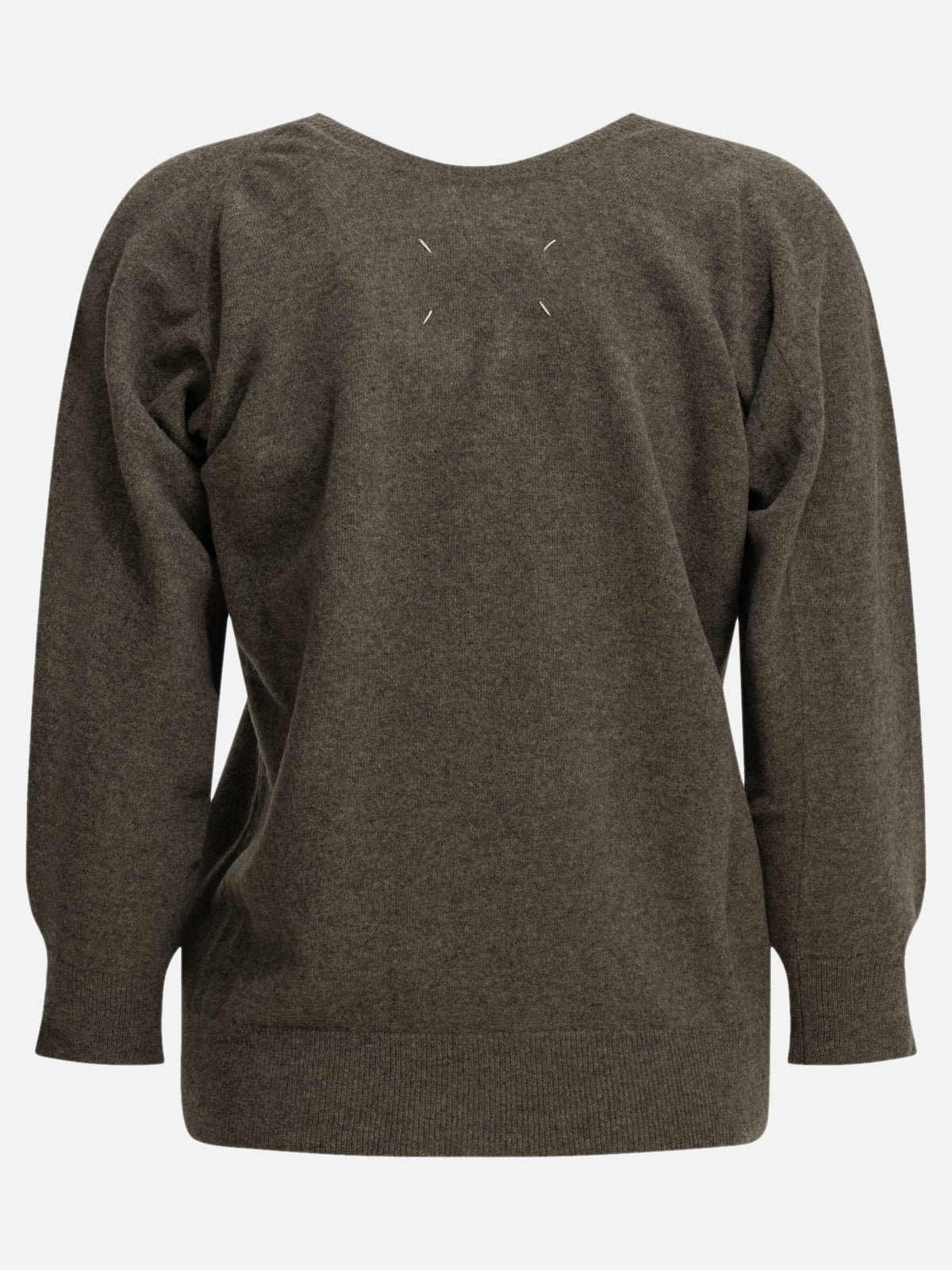 Maison Margiela "Lived-in" V-neck Sweater Brown

