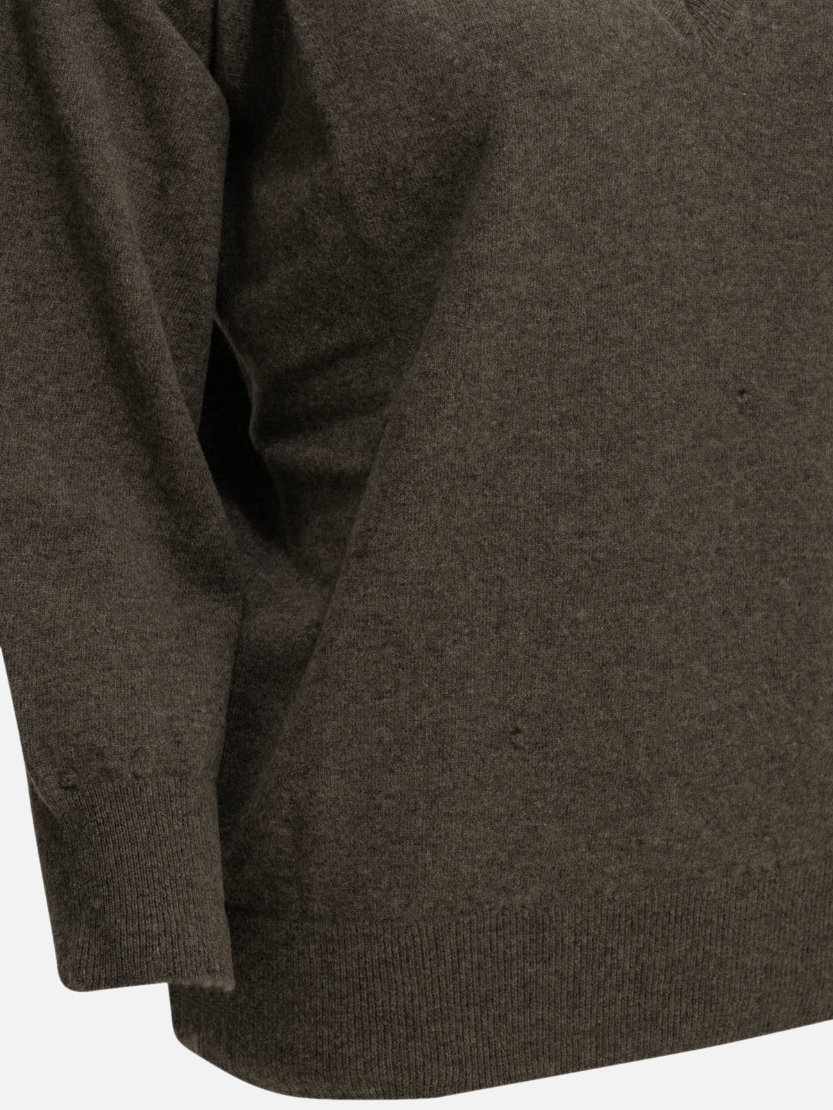 Maison Margiela "Lived-in" V-neck Sweater Brown

