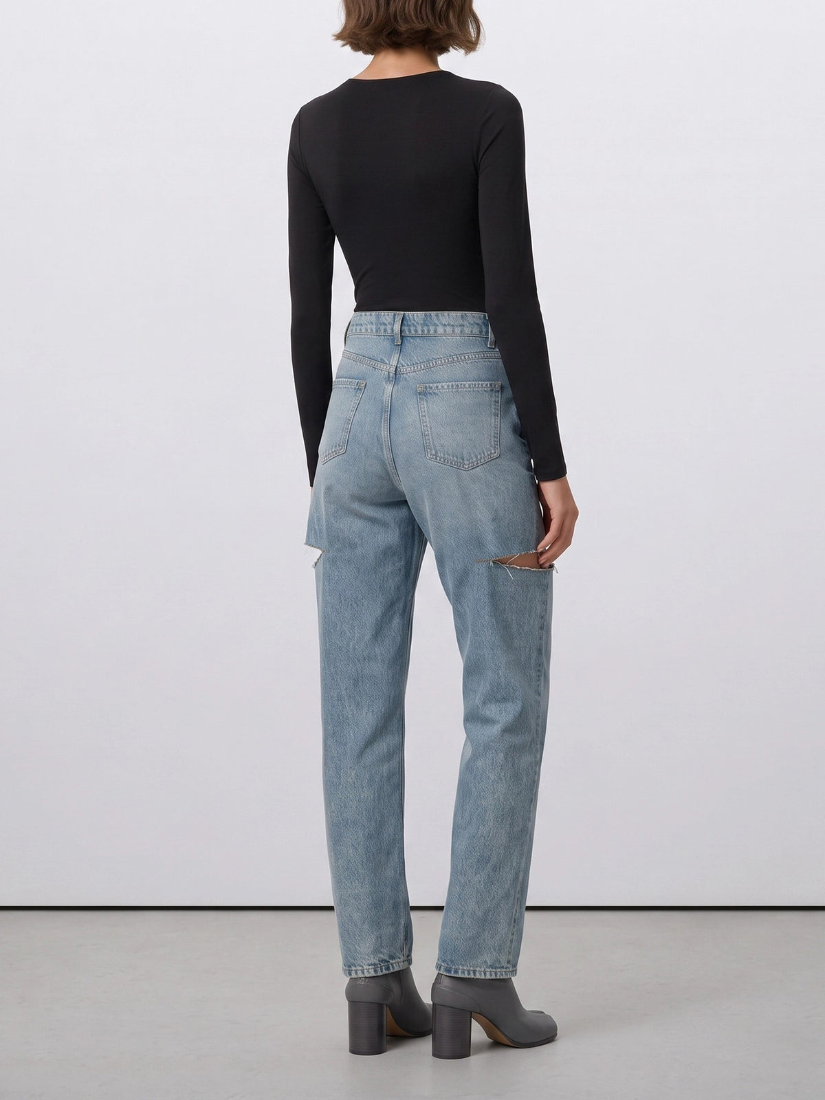 Maison Margiela Ripped wide leg jeans Blue - VIETTI