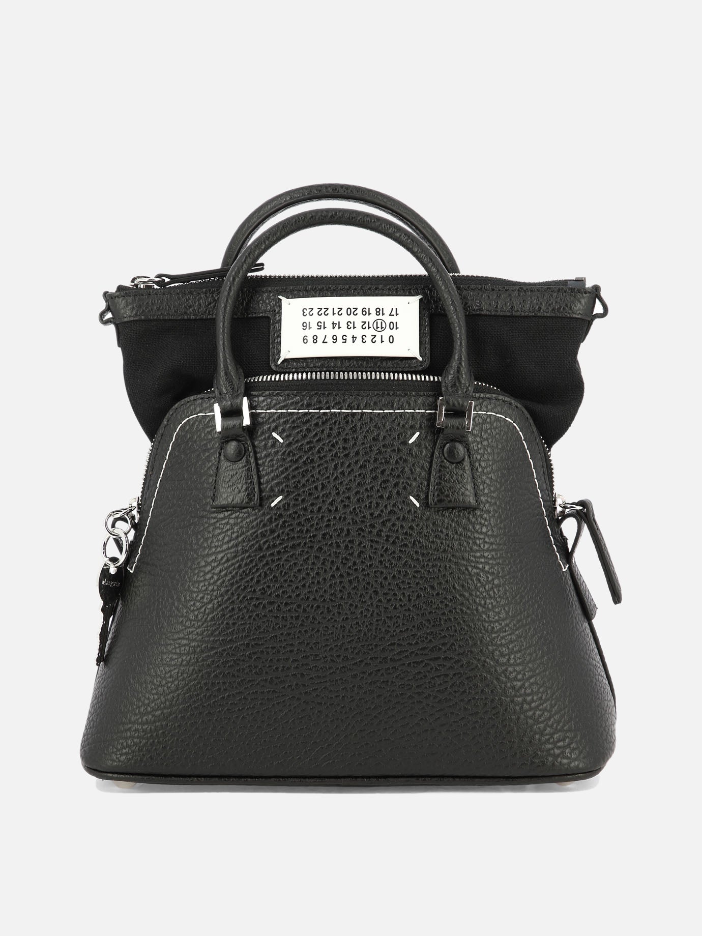 Small bags 100% cow leather - Secondary fabric: 79% cotton 16% polyester 5% other fibres - Lining: 100% cotton - Other fabric: 100% zamak - Other fabric: 100% brass  Black - Maison Margiela Women | PDP | VIETTI Online Store | Zoom-Modal
