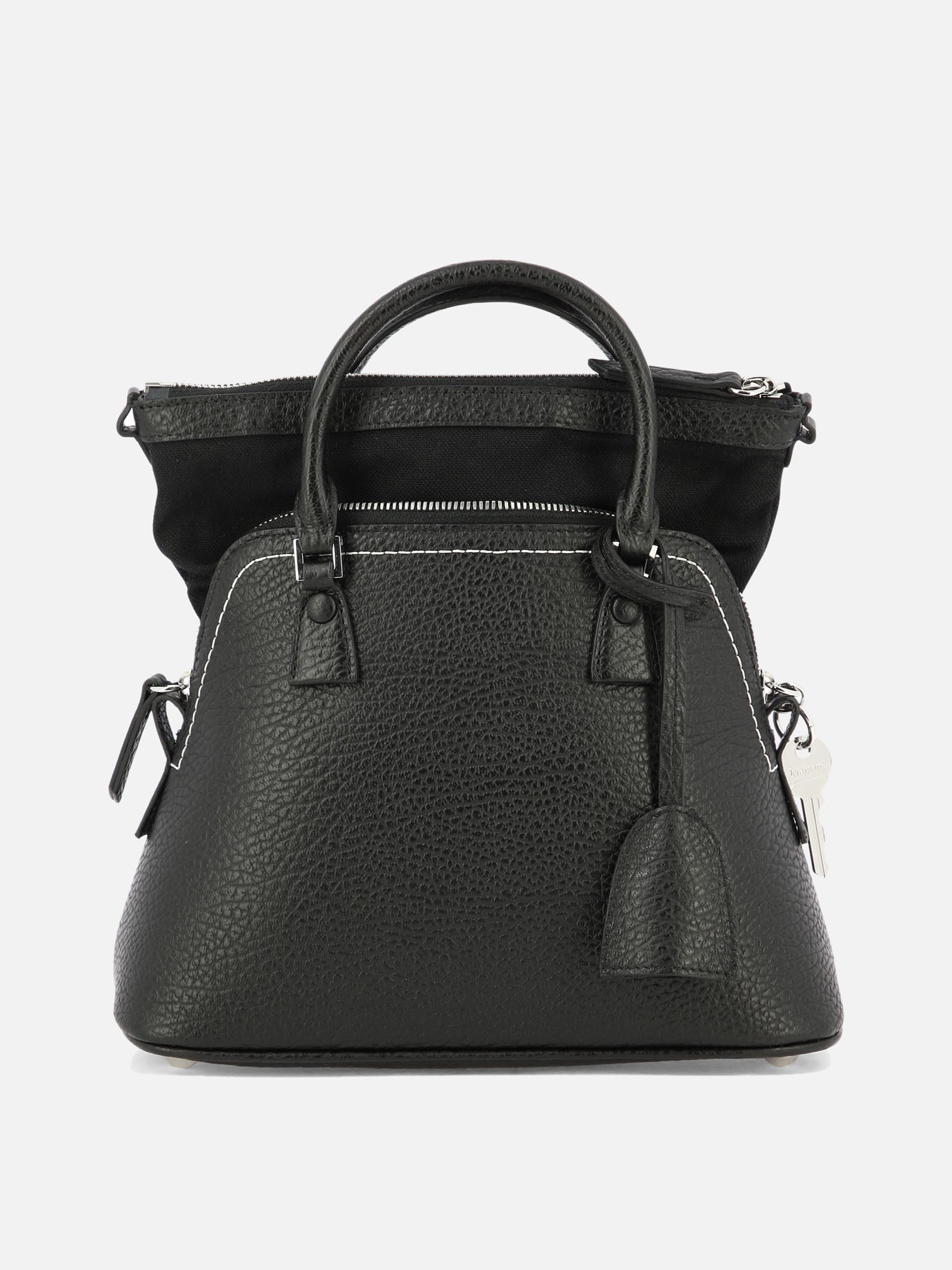 Small bags 100% cow leather - Secondary fabric: 79% cotton 16% polyester 5% other fibres - Lining: 100% cotton - Other fabric: 100% zamak - Other fabric: 100% brass  Black - Maison Margiela Women | PDP | VIETTI Online Store | thumbnail_3