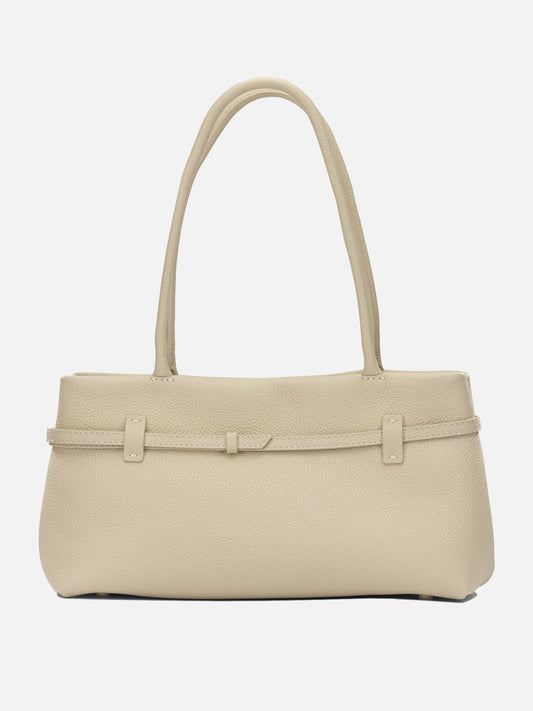 Manu Atelier "Le Cambon East West" Medium Shoulder Bag White

