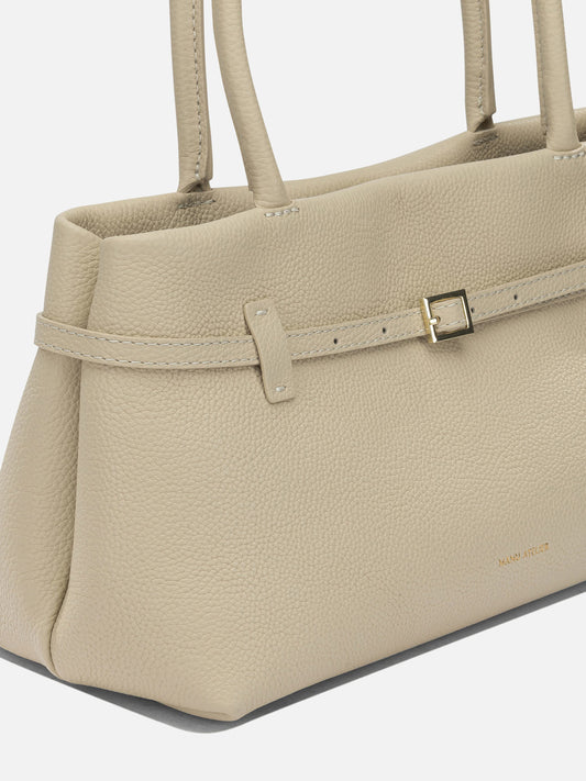 Manu Atelier "Le Cambon East West" Medium Shoulder Bag White

