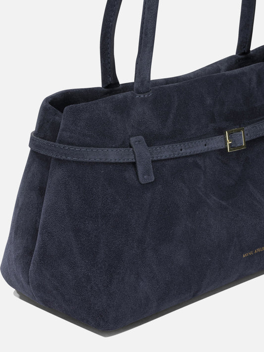 Manu Atelier "Le Cambon East West" Medium Shoulder Bag Blue

