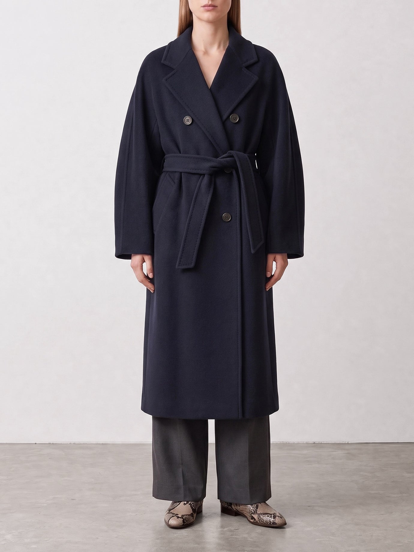 Long coats Solid colour  Blue - Max Mara Women | PDP | VIETTI Online Store | Zoom-Modal_2
