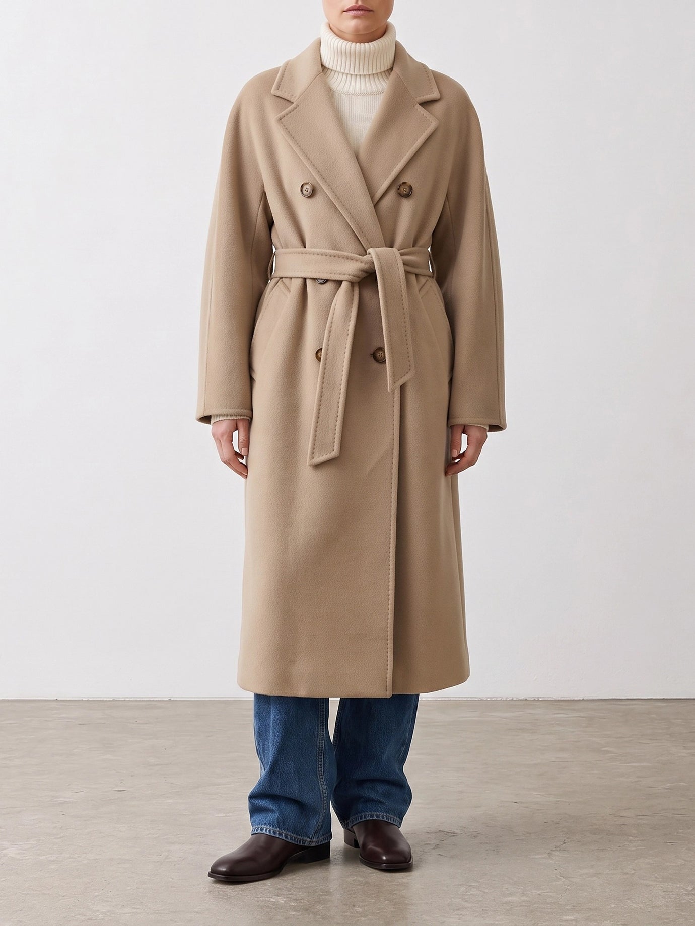 Long coats Solid colour  Beige - Max Mara Women | PDP | VIETTI Online Store | Zoom-Modal_2
