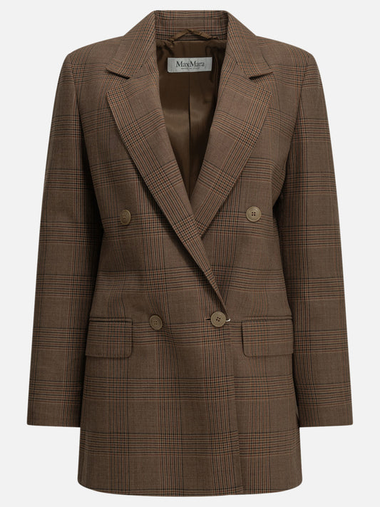 Max Mara Double-breasted wool blazer Brown

