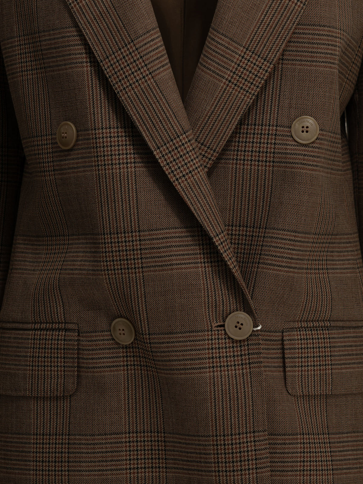 Max Mara Double-breasted wool blazer Brown


