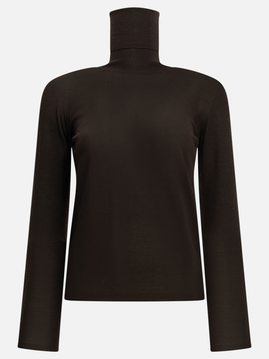 Max Mara Virgin Wool Turtleneck Sweater Brown

