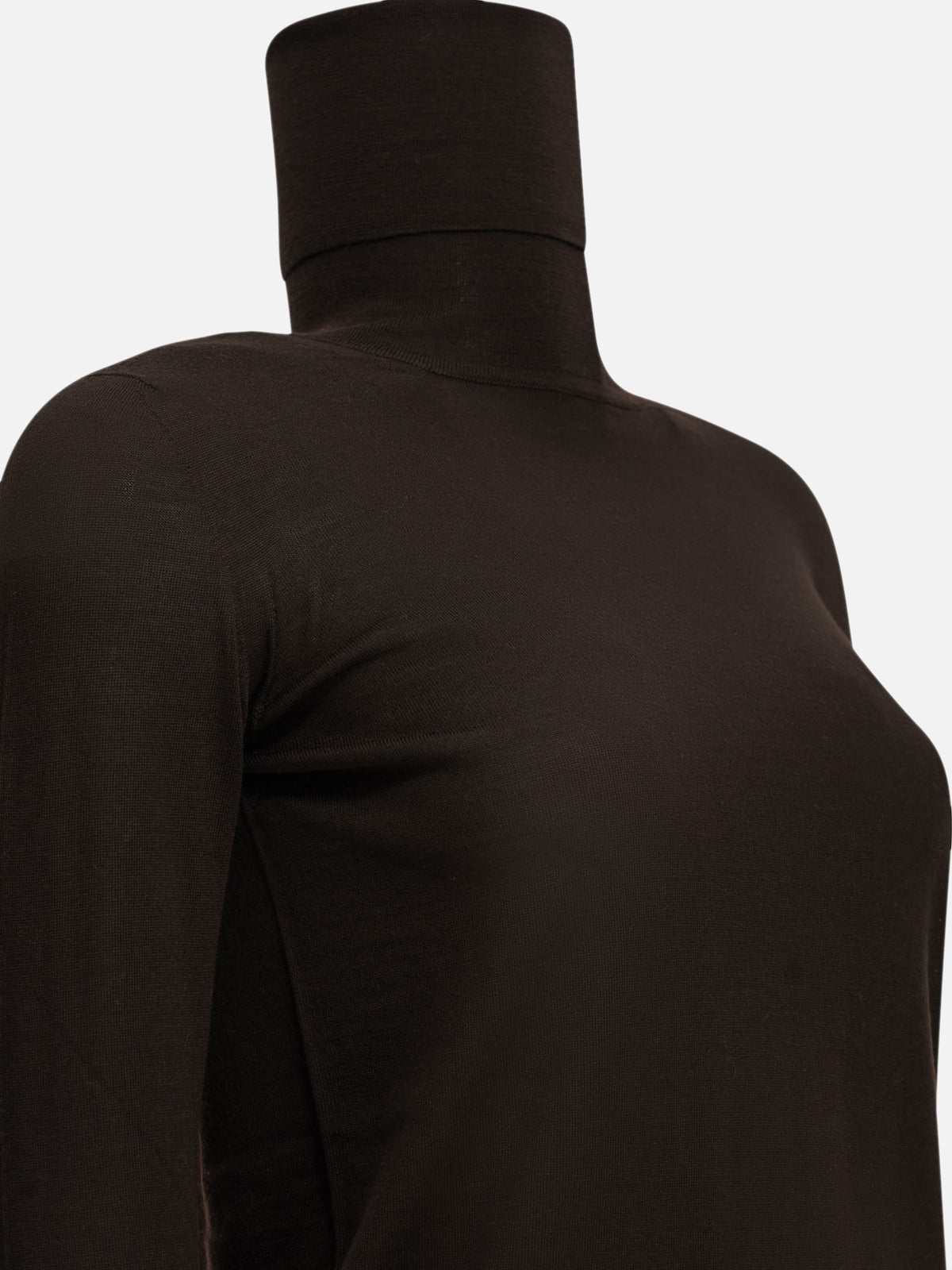 Max Mara Virgin Wool Turtleneck Sweater Brown

