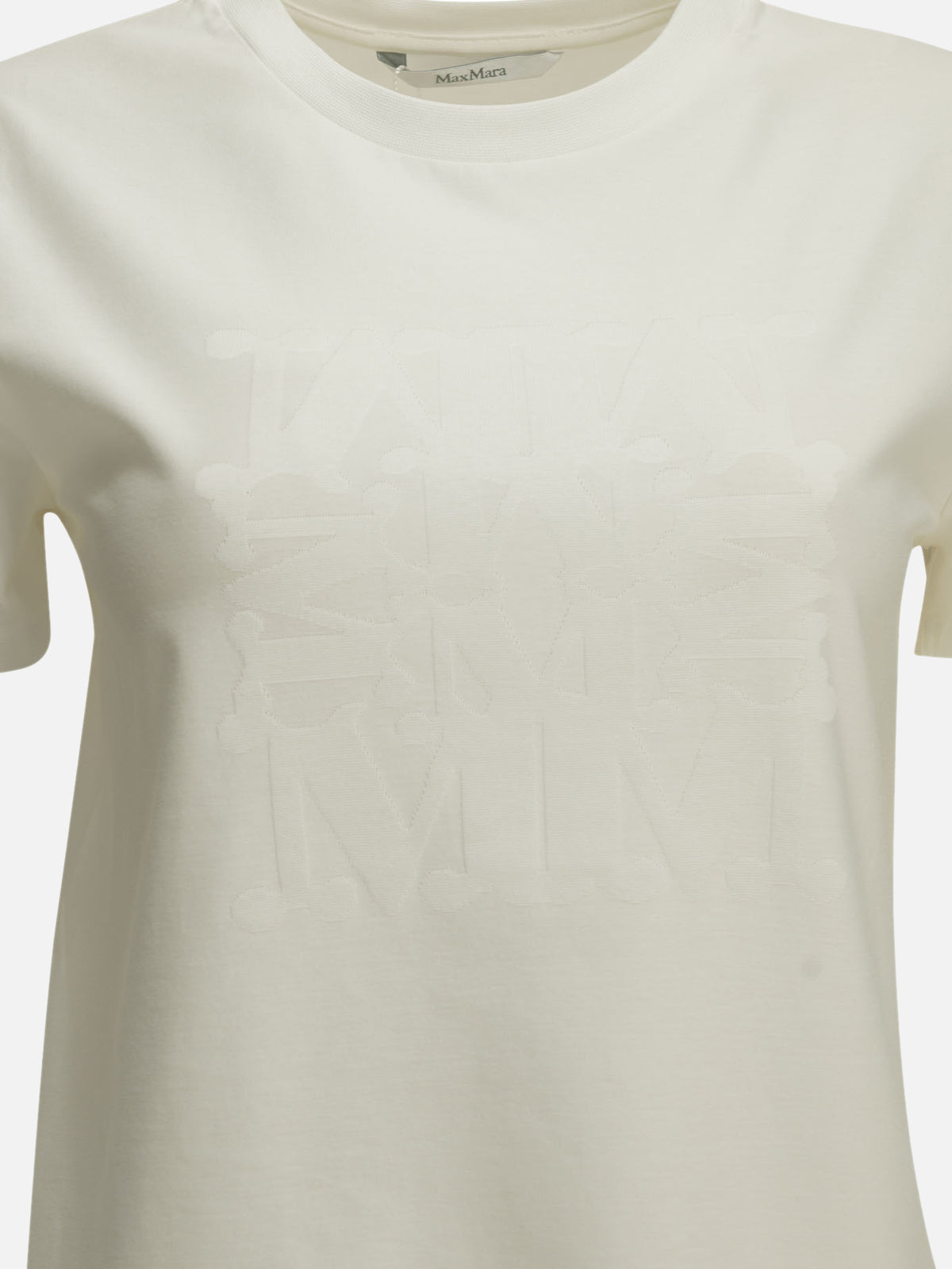 Max Mara Crewneck T-shirt with logo White

