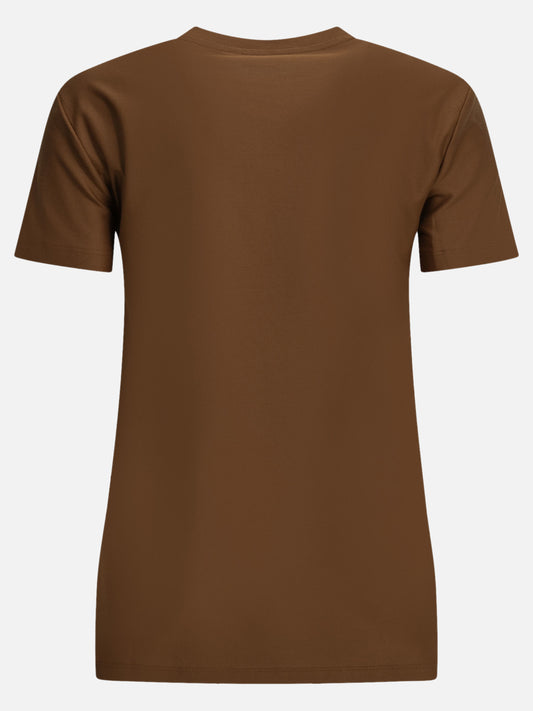 Max Mara Crewneck T-shirt with logo Brown

