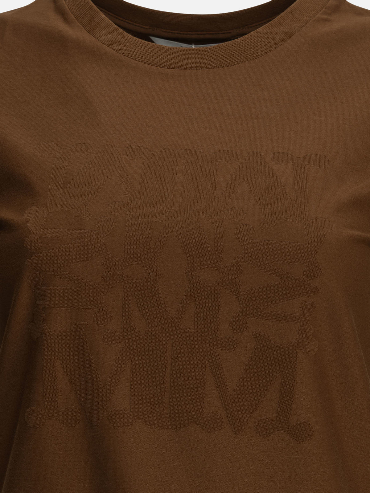 Max Mara Crewneck T-shirt with logo Brown

