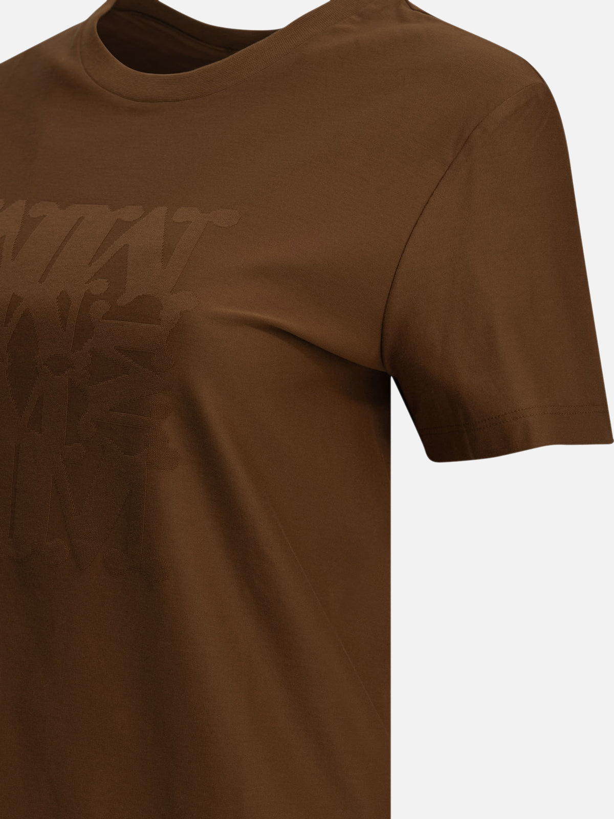 Max Mara Crewneck T-shirt with logo Brown - VIETTI
