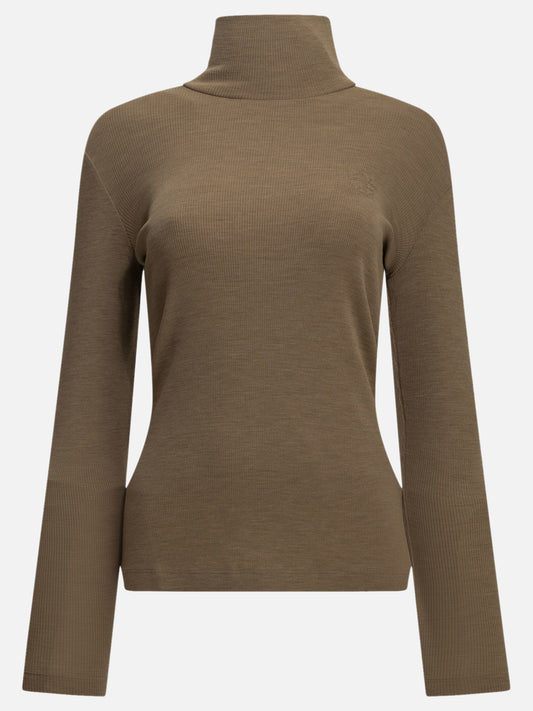 Max Mara Wool jersey turtleneck sweater Brown

