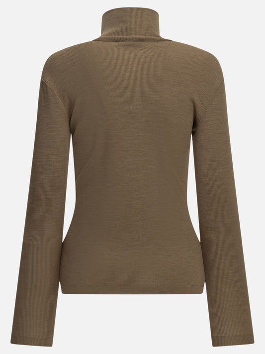 Max Mara Wool jersey turtleneck sweater Brown

