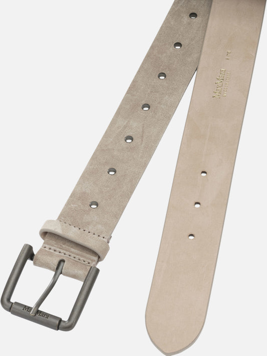 Max Mara Suede belt with studs Beige

