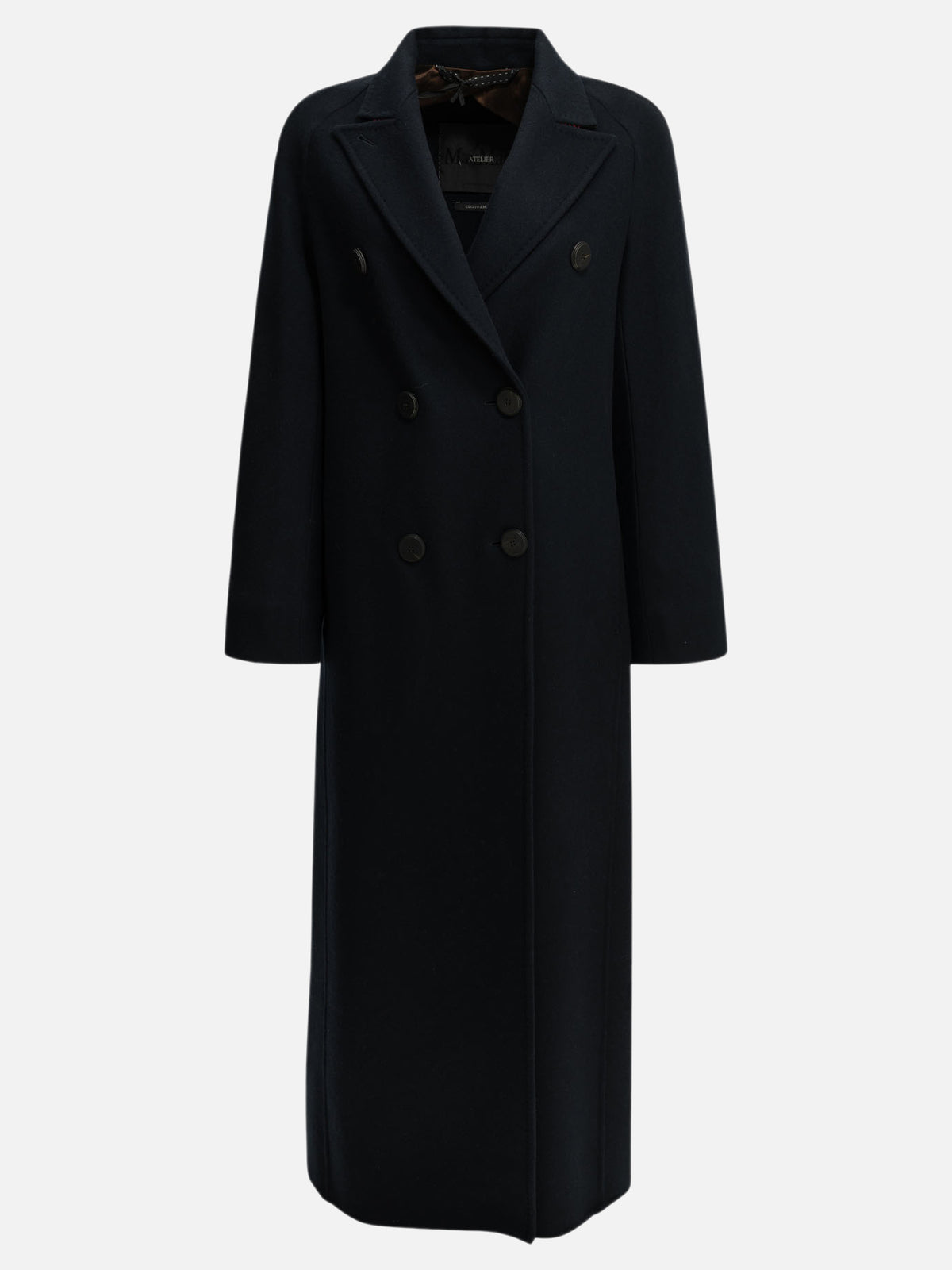Max Mara Atelier Long double-breasted cashmere coat Blue

