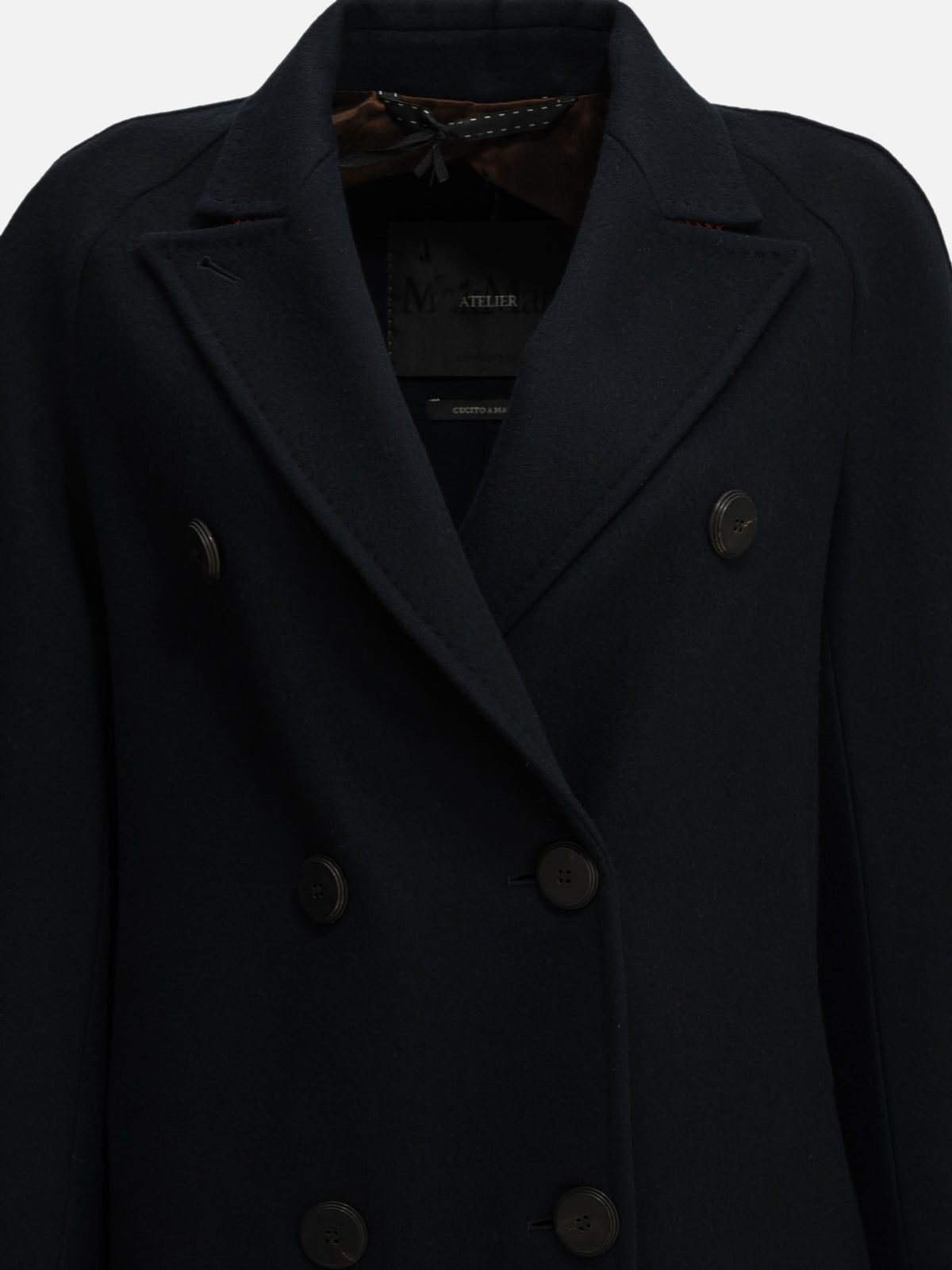 Max Mara Atelier Long double-breasted cashmere coat Blue

