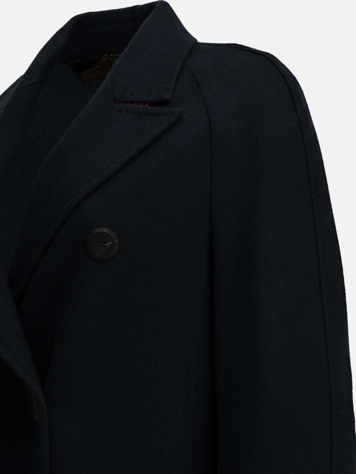 Max Mara Atelier Long double-breasted cashmere coat Blue

