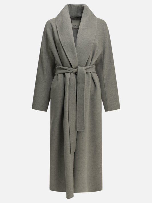 Max Mara S Long wool coat Grey

