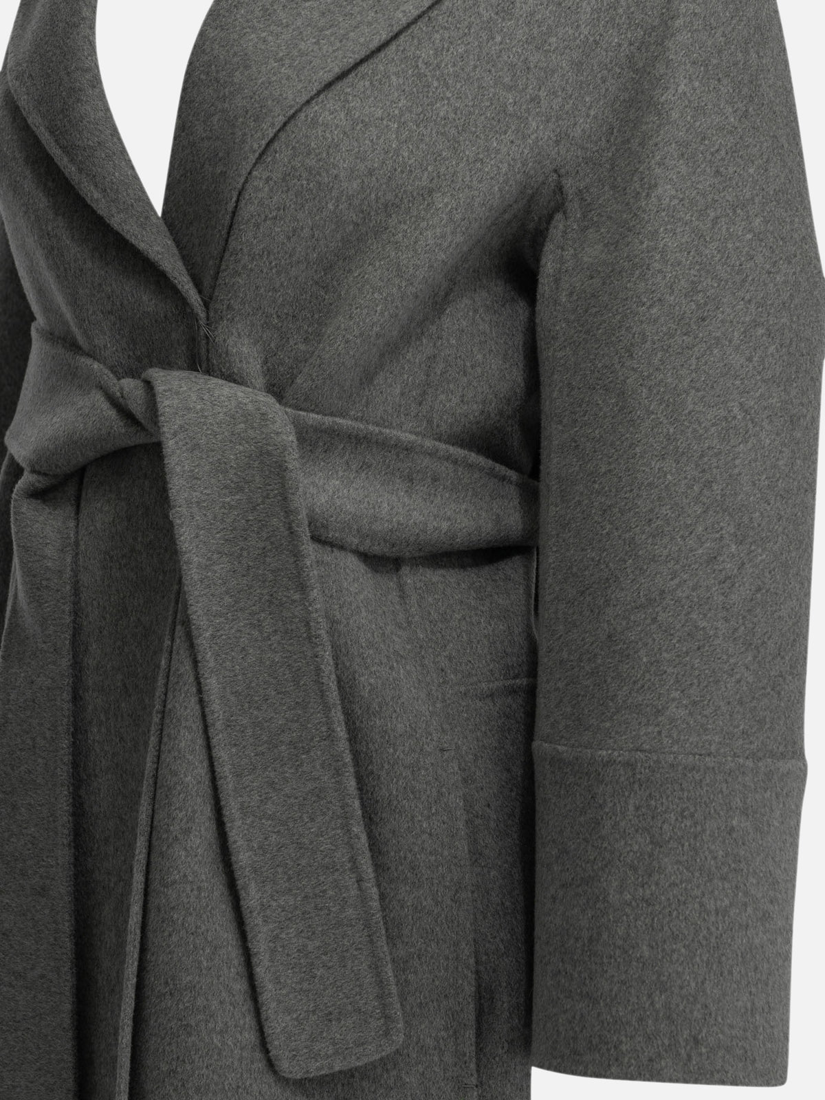 Max Mara S Short double-layer wool coat Grey - VIETTI