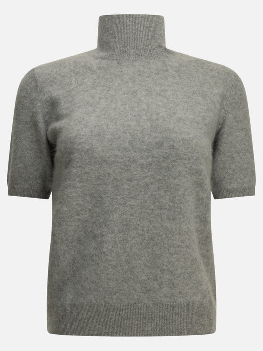 Max Mara S Wool Turtleneck Sweater Grey

