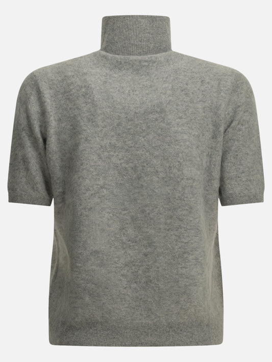 Max Mara S Wool Turtleneck Sweater Grey

