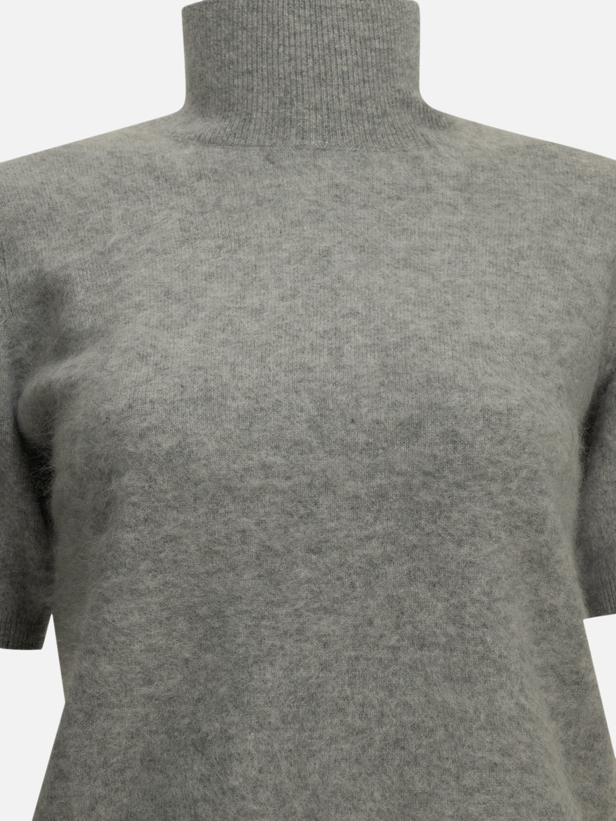 Max Mara S Wool Turtleneck Sweater Grey

