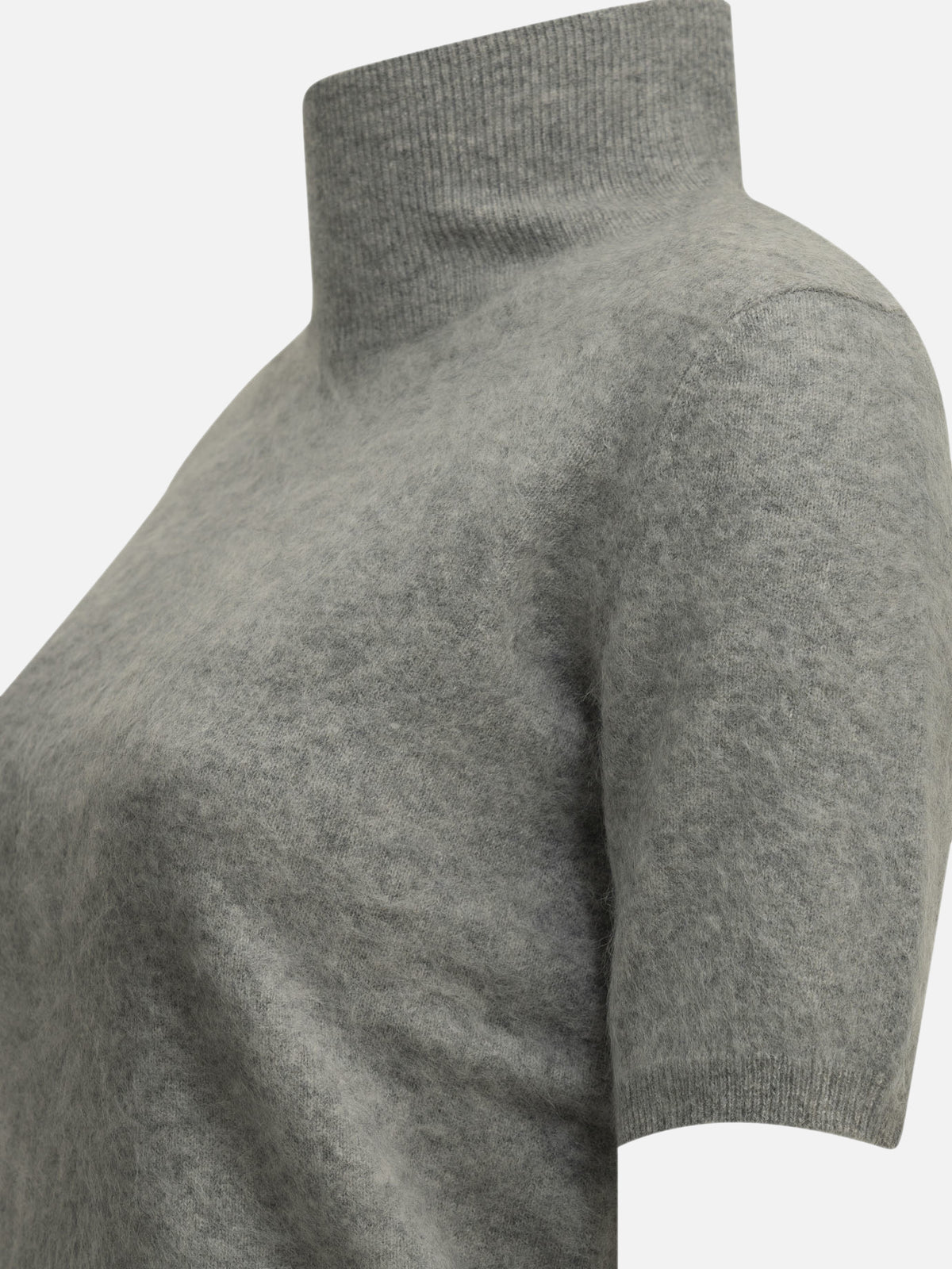 Max Mara S Wool Turtleneck Sweater Grey

