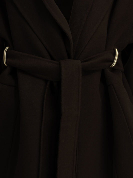 Max Mara Sportmax Long coat in pure wool Brown

