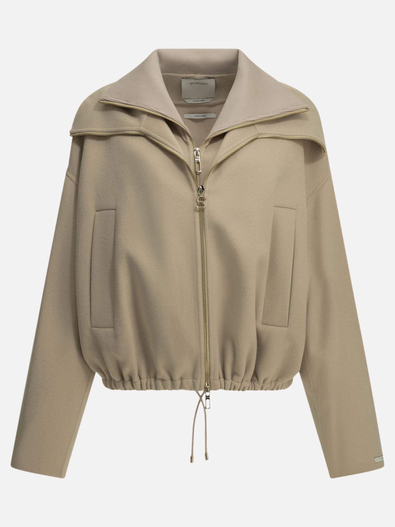 Max Mara Sportmax Virgin Wool Bomber Jacket Beige - VIETTI