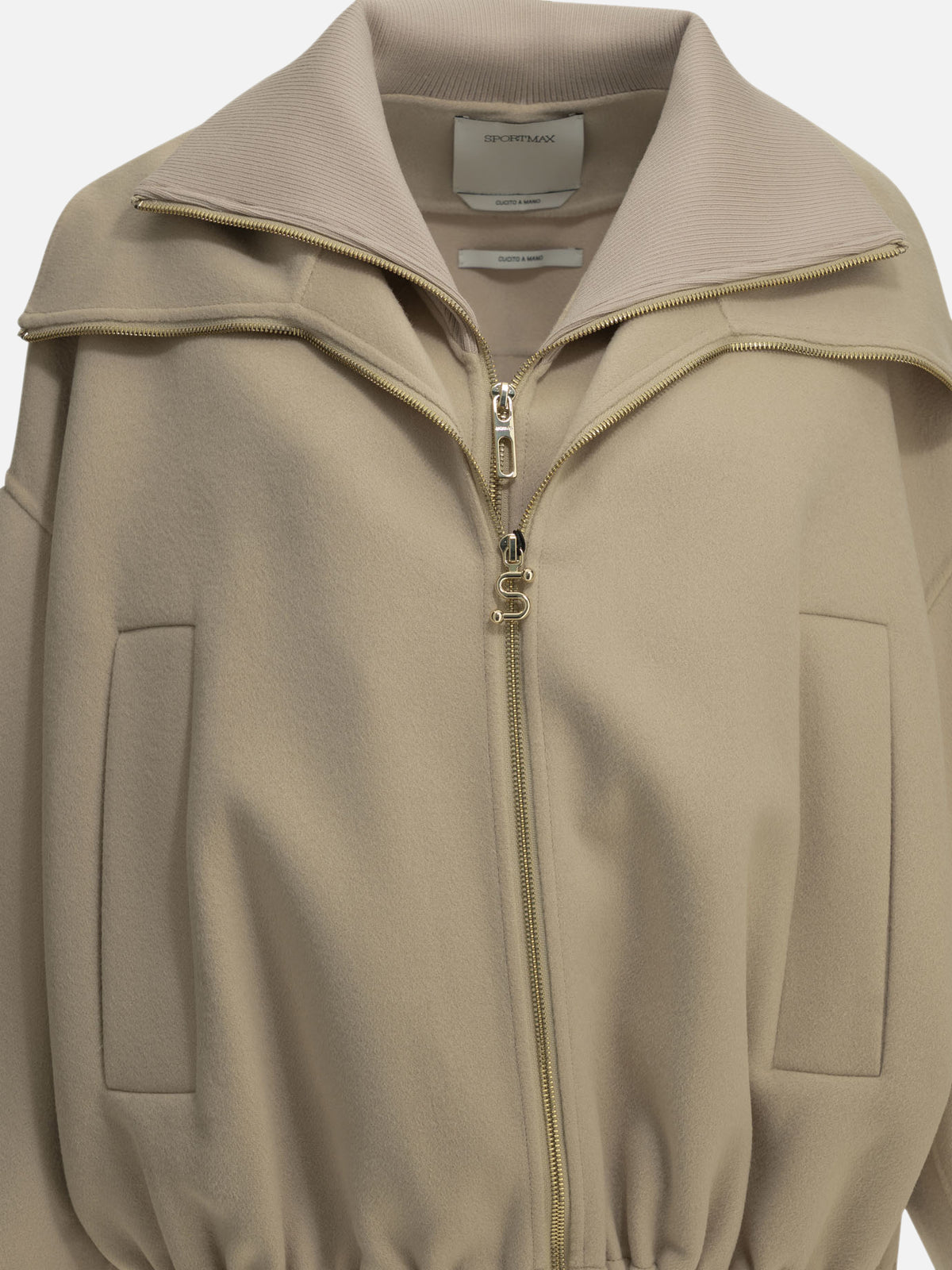 Max Mara Sportmax Virgin Wool Bomber Jacket Beige - VIETTI