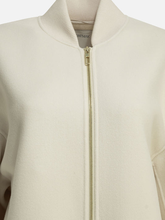 Max Mara Sportmax Virgin wool bomber jacket White

