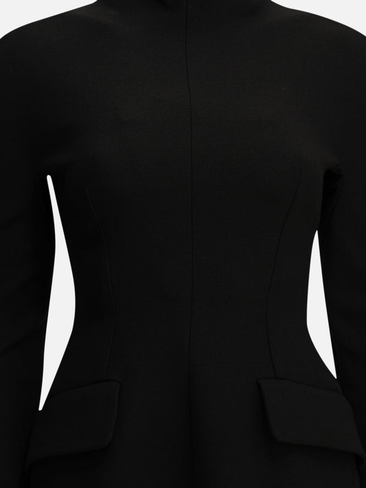 Max Mara Sportmax Short dress made of stretch wool Black

