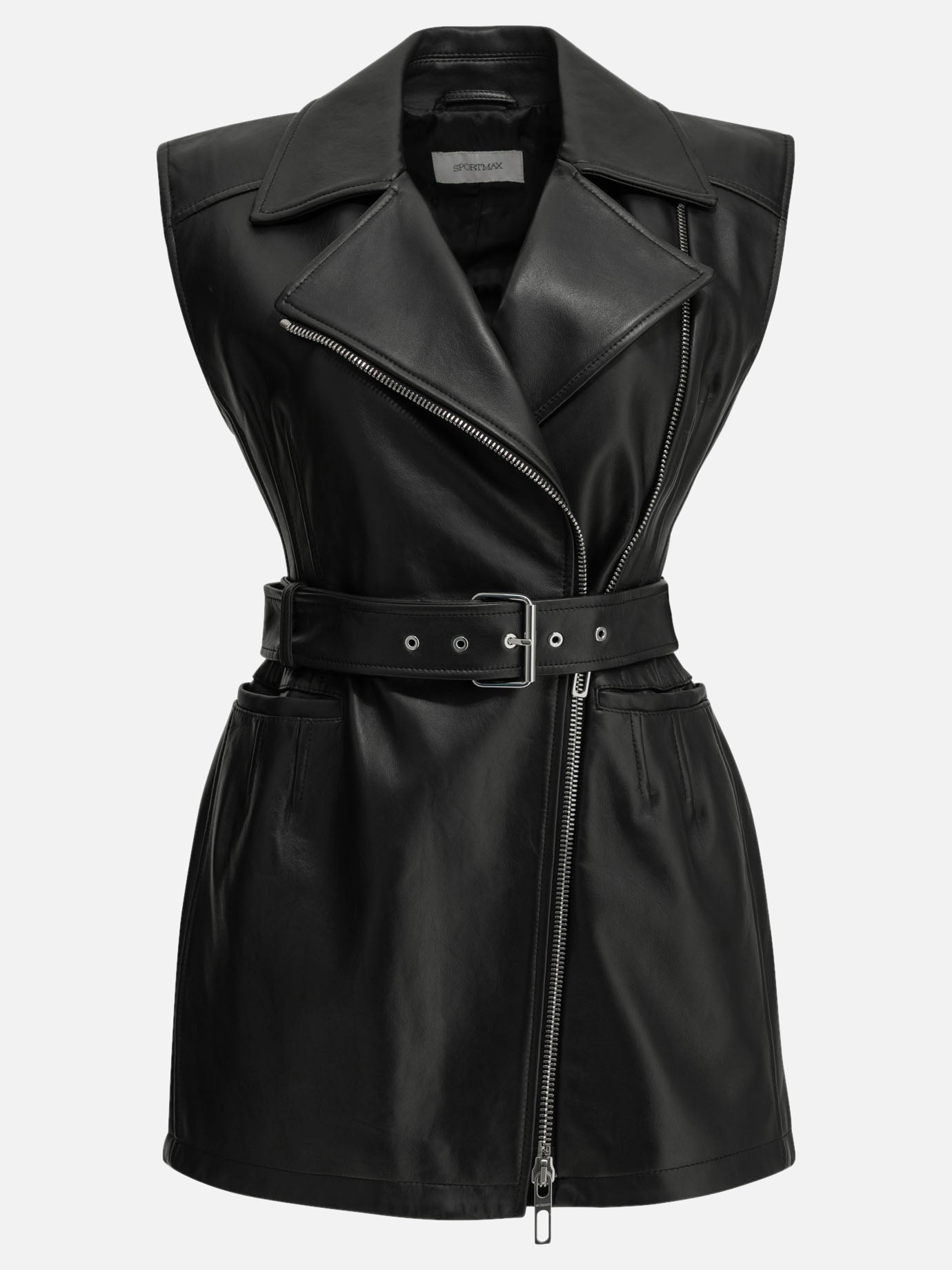 Leather jackets Solid colour  Black - Max Mara Sportmax Women | PDP | VIETTI Online Store | thumbnail