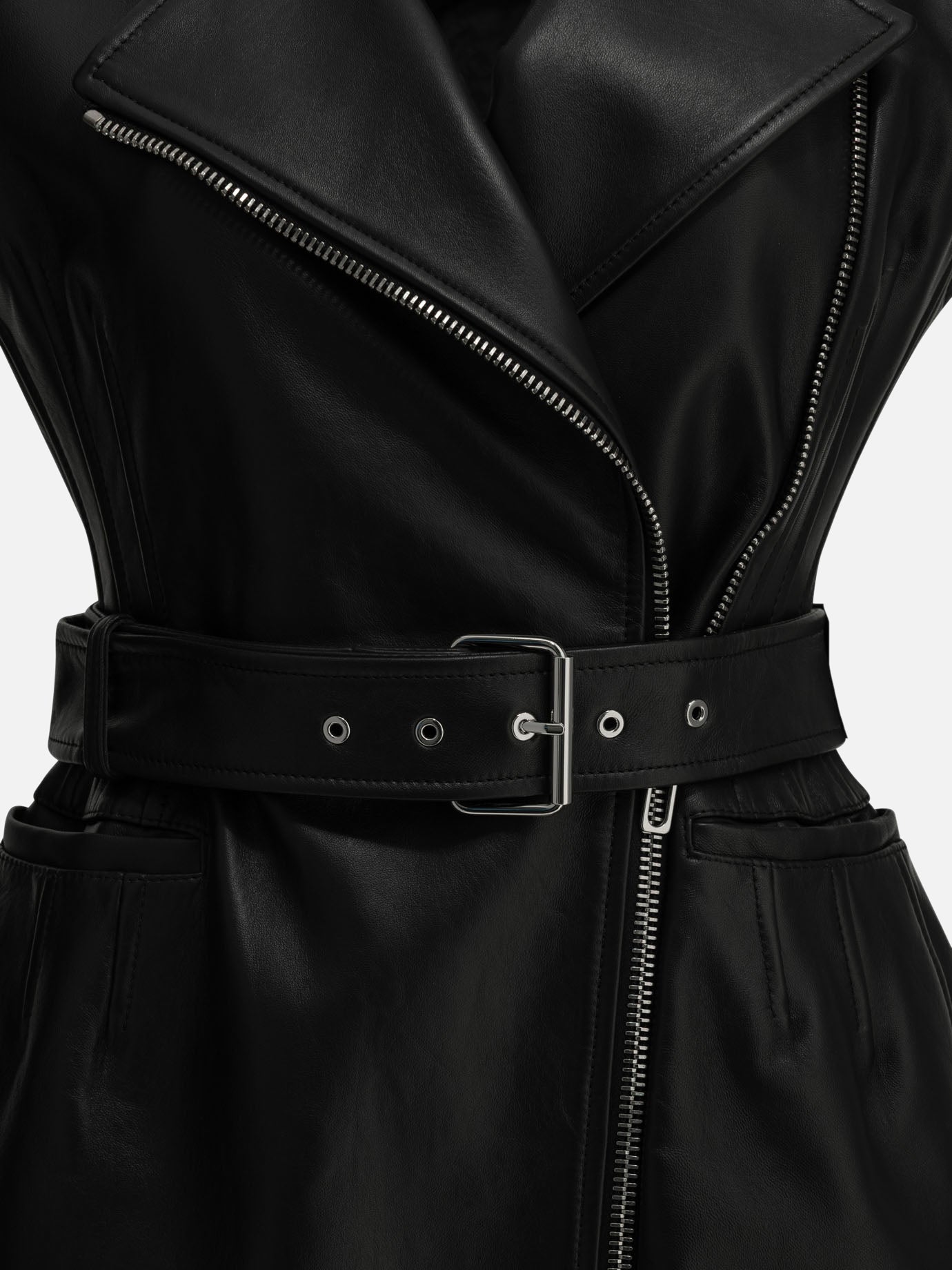 Leather jackets Solid colour  Black - Max Mara Sportmax Women | PDP | VIETTI Online Store | thumbnail_3