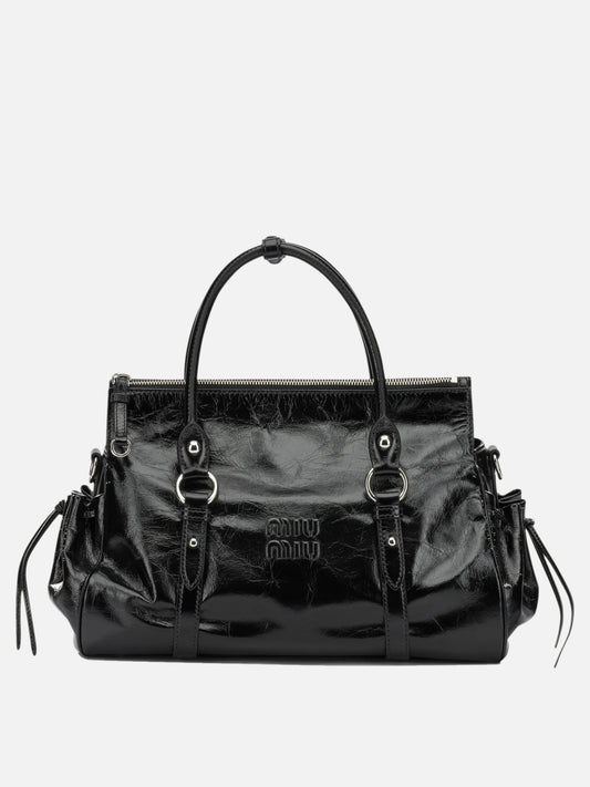 Miu Miu Medium Logo Clutch Bag Black

