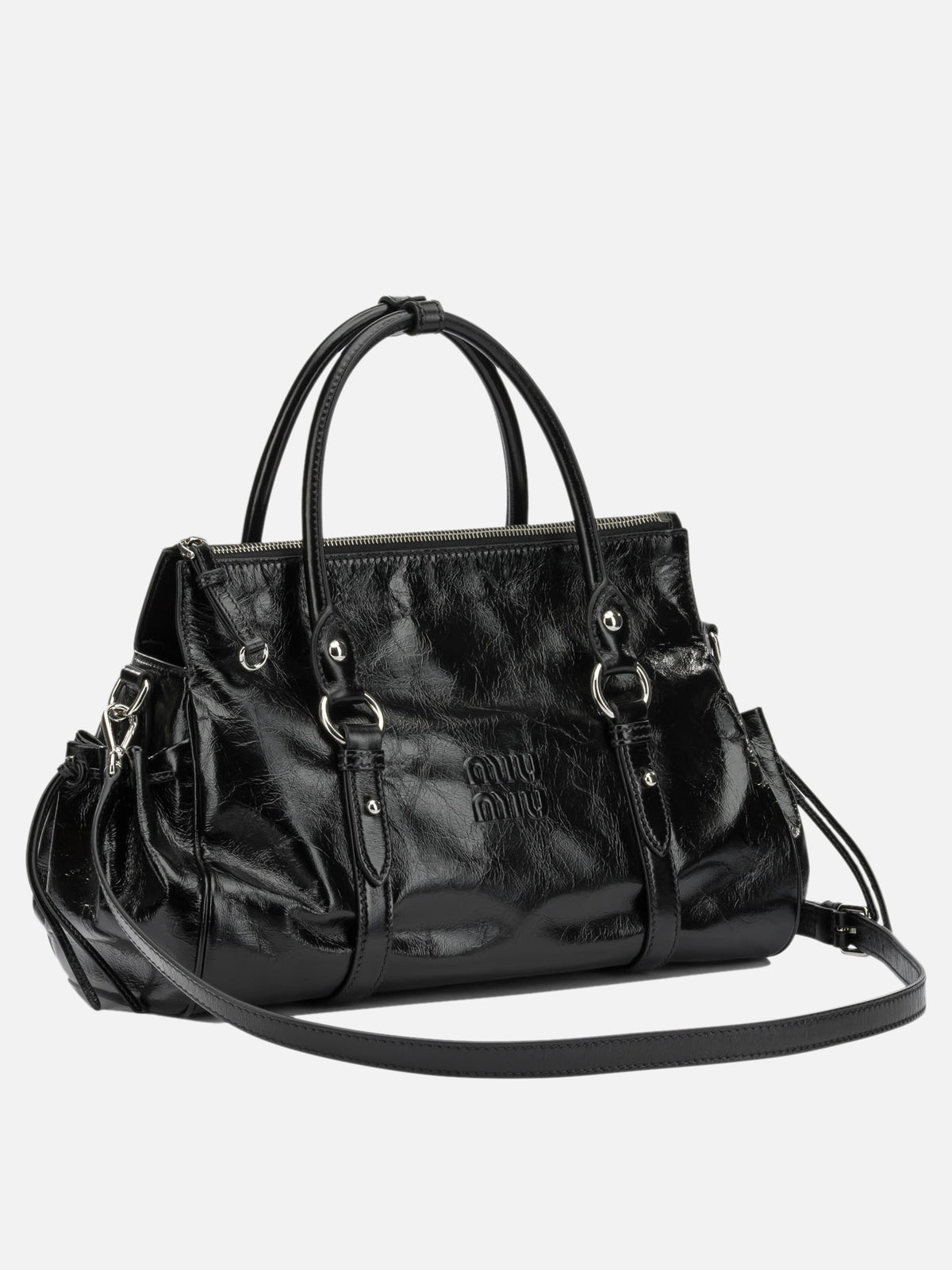 Miu Miu Medium Logo Clutch Bag Black