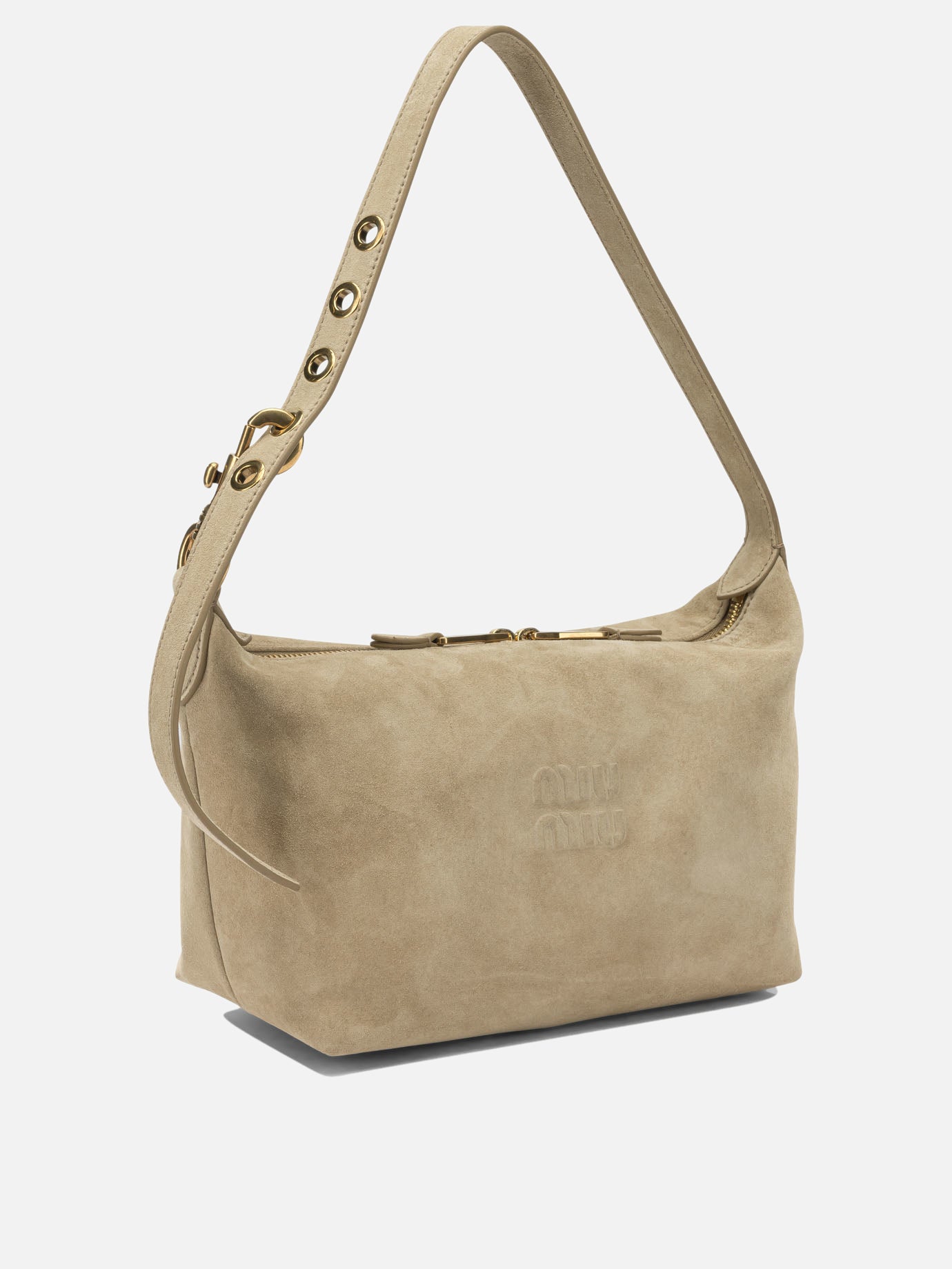 Miu Miu Small shoulder bag with logo Beige - Women | VIETTI Online