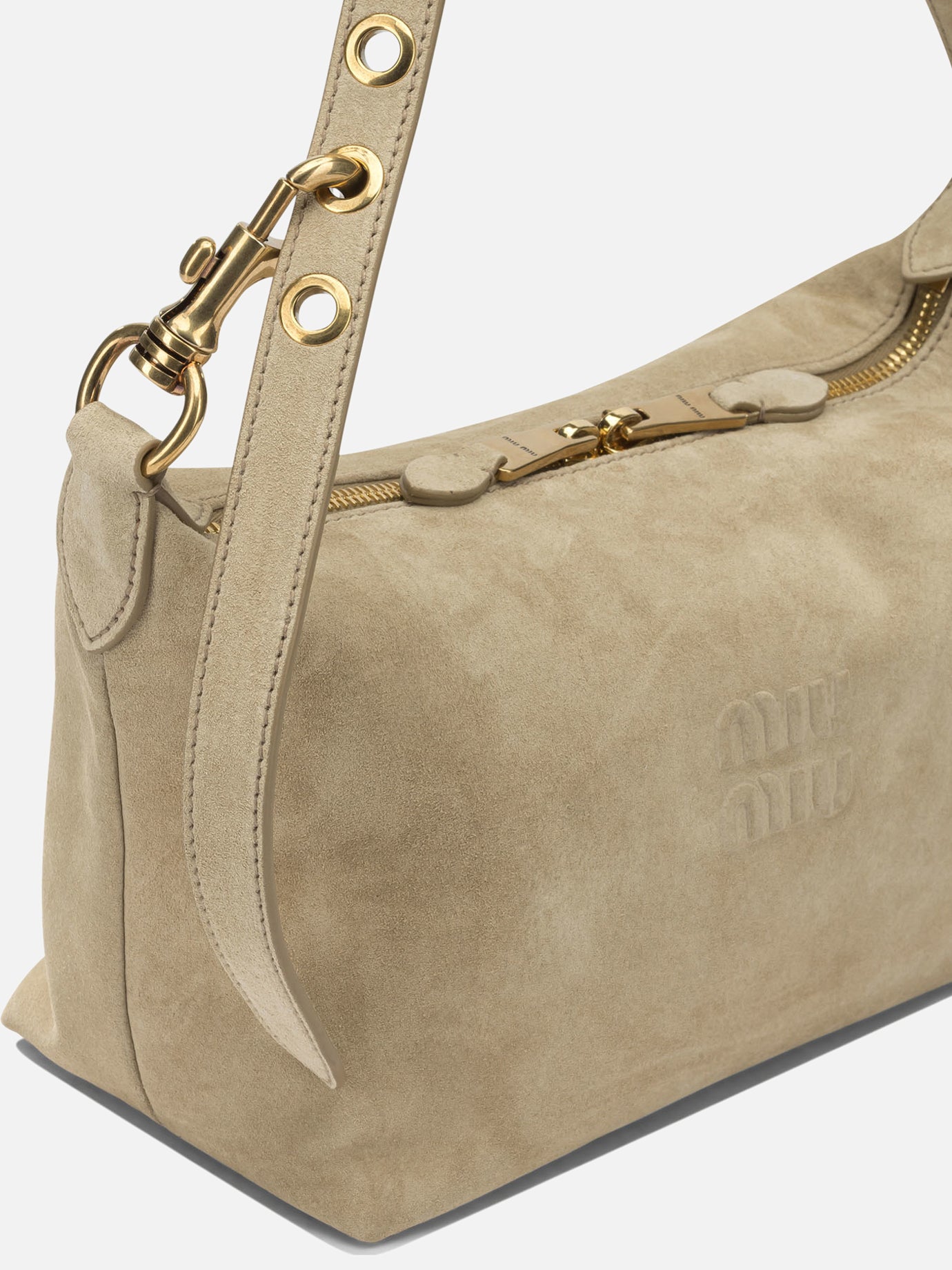miu miu レザー ショルダーバッグ ベージュ Miu Miu Small shoulder bag with logo Beige - Women | VIETTI Online