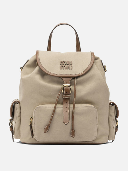 Casual backpacks 5BZ042  Beige - Miu Miu Women | PLP | VIETTI Online Store 
