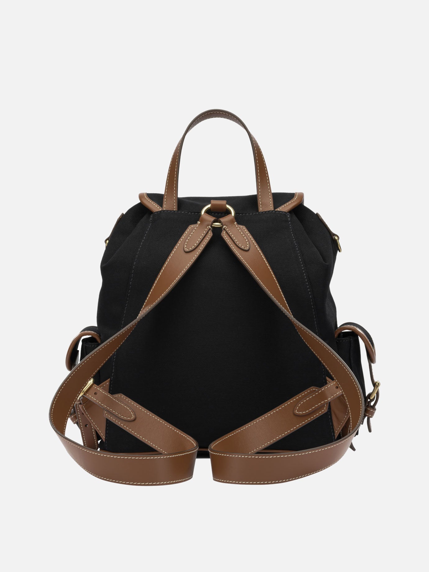 Miu Miu Hemp and leather backpack Black - Women | VIETTI Online Store