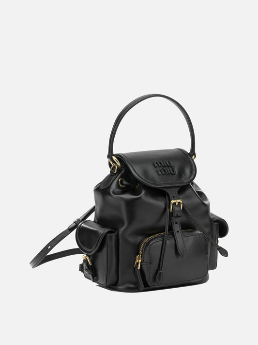 Casual backpacks 100% lamb leather  Black - Miu Miu Women | PLP | VIETTI Online Store | 2
